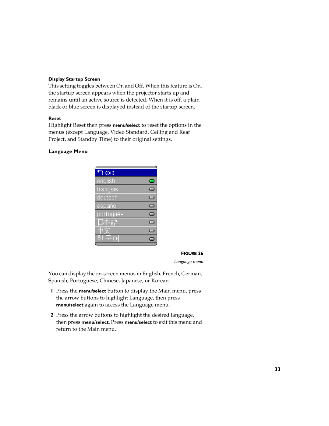 Toshiba TDP-S3 7KLVVHWWLQJWRJJOHVEHWZHHQ2QDQG2IIKHQWKLVIHDWXUHLV2Q, Eodfnrueoxhvfuhhqlvglvsod\Hglqvwhdgriwkhvwduwxsvfuhhq 