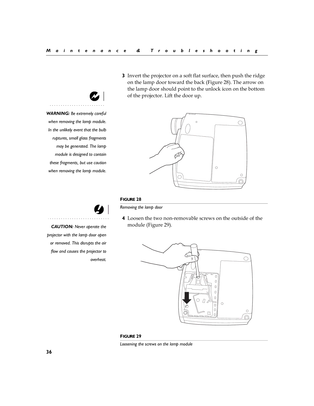 Toshiba TDP-S3 manual I n t e n a n c e Troubleshooting 