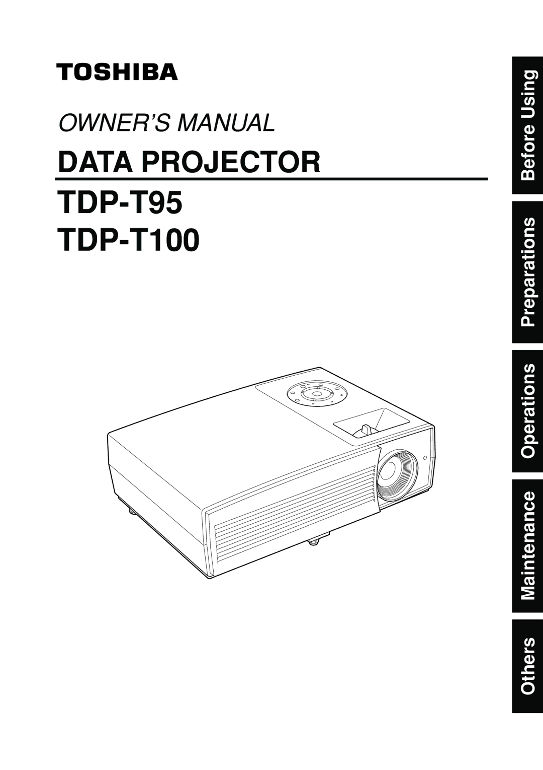 Toshiba TDP-T100 manual TDP-T95 