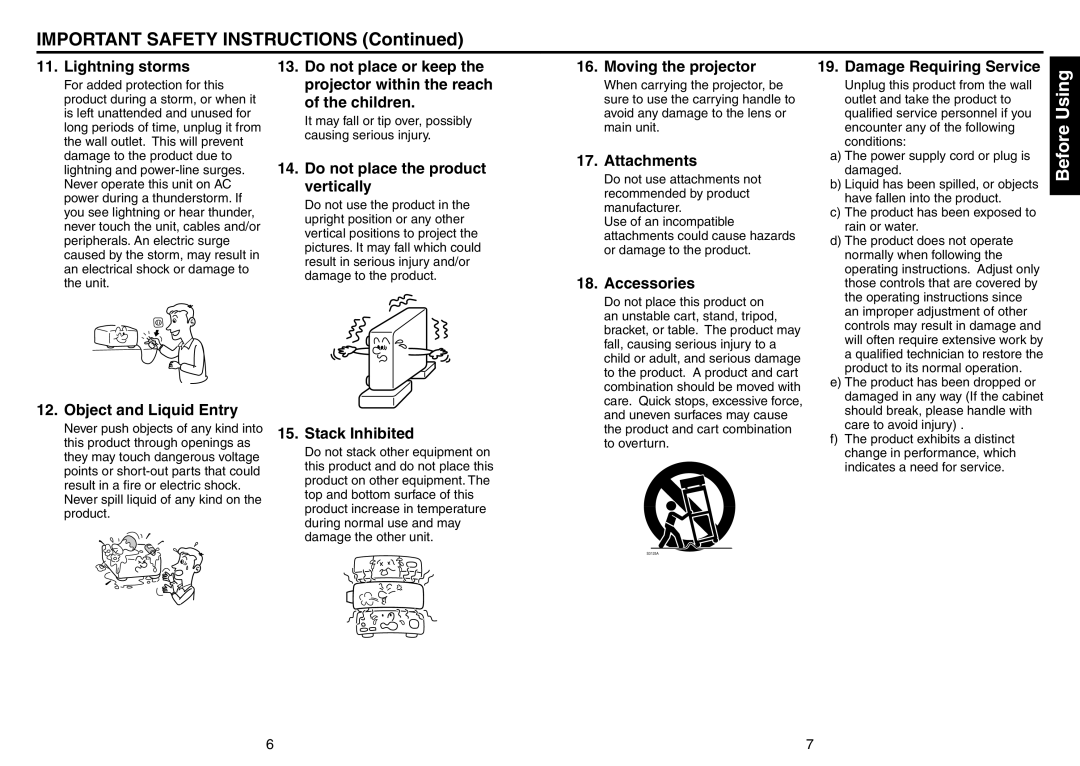 Toshiba TDP-T420 owner manual Important Safety Instructions 