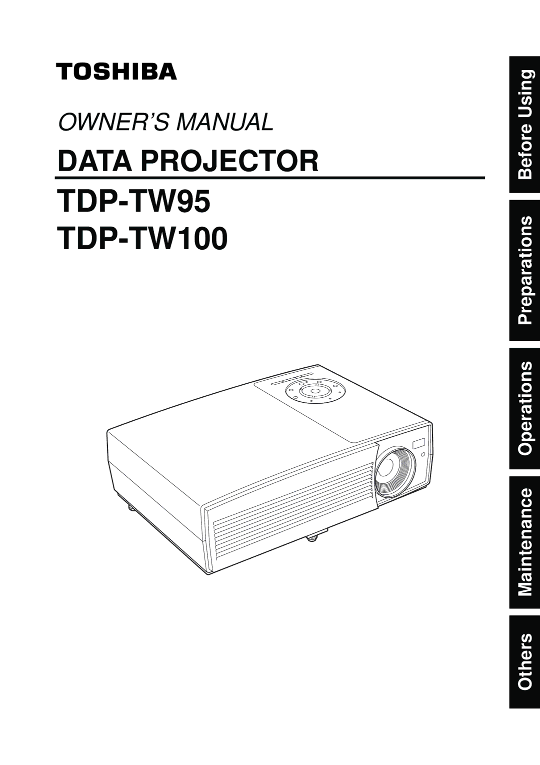 Toshiba owner manual TDP-TW95 TDP-TW100 