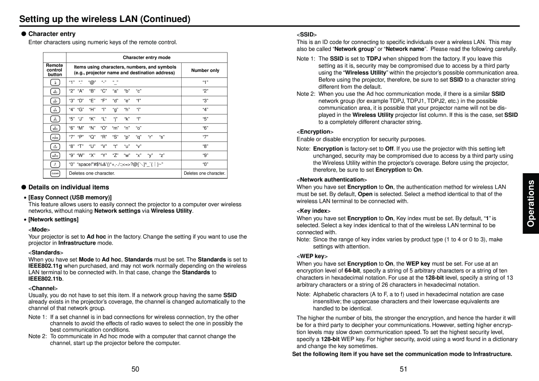 Toshiba TDP-TW100, TDP-TW95 owner manual Character entry, Details on individual items 