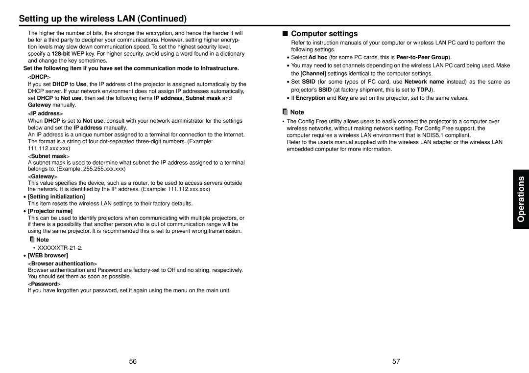 Toshiba TDP-TW300 owner manual Computer settings 