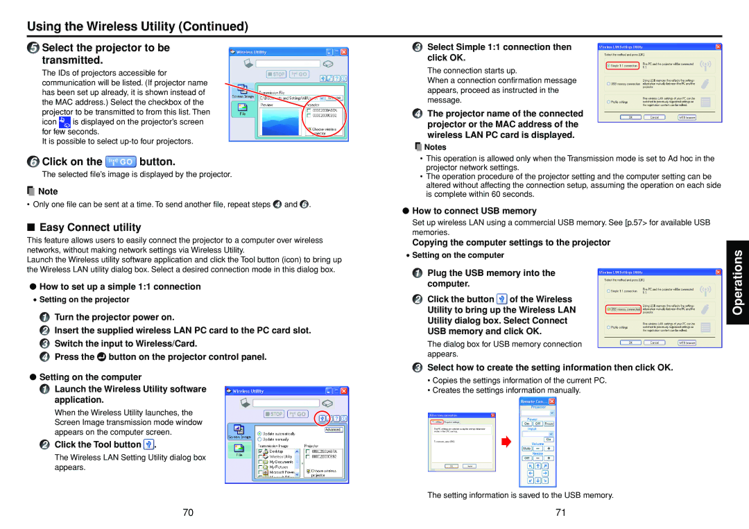 Toshiba TDP-TW300 owner manual Easy Connect utility 