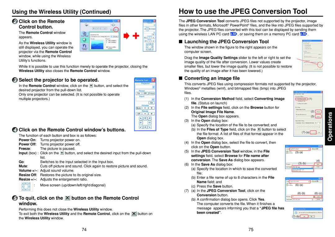 Toshiba TDP-TW300 owner manual How to use the Jpeg Conversion Tool 