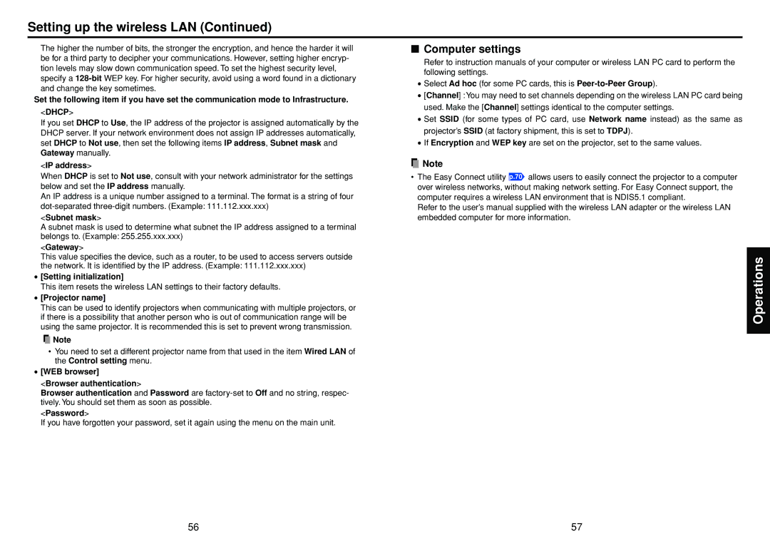 Toshiba TDP-TW355 owner manual Computer settings 