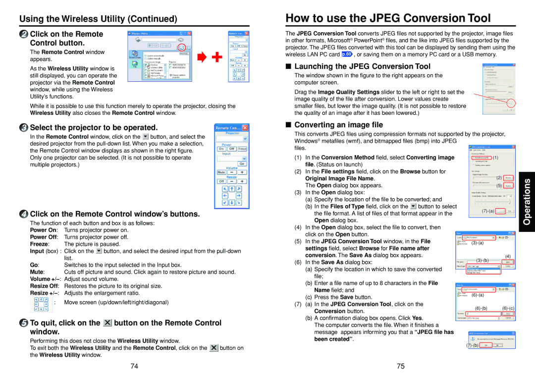 Toshiba TDP-TW355 owner manual How to use the Jpeg Conversion Tool 