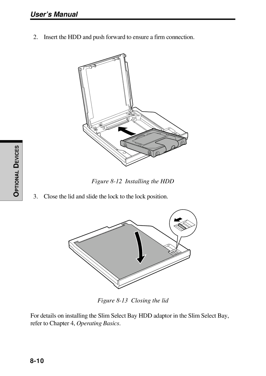 Toshiba TE2000 manual Installing the HDD 