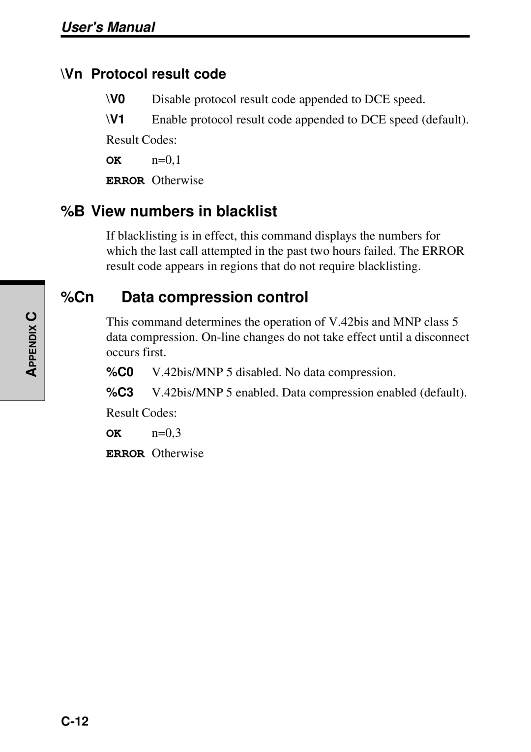 Toshiba TE2000 manual View numbers in blacklist, Cn Data compression control 