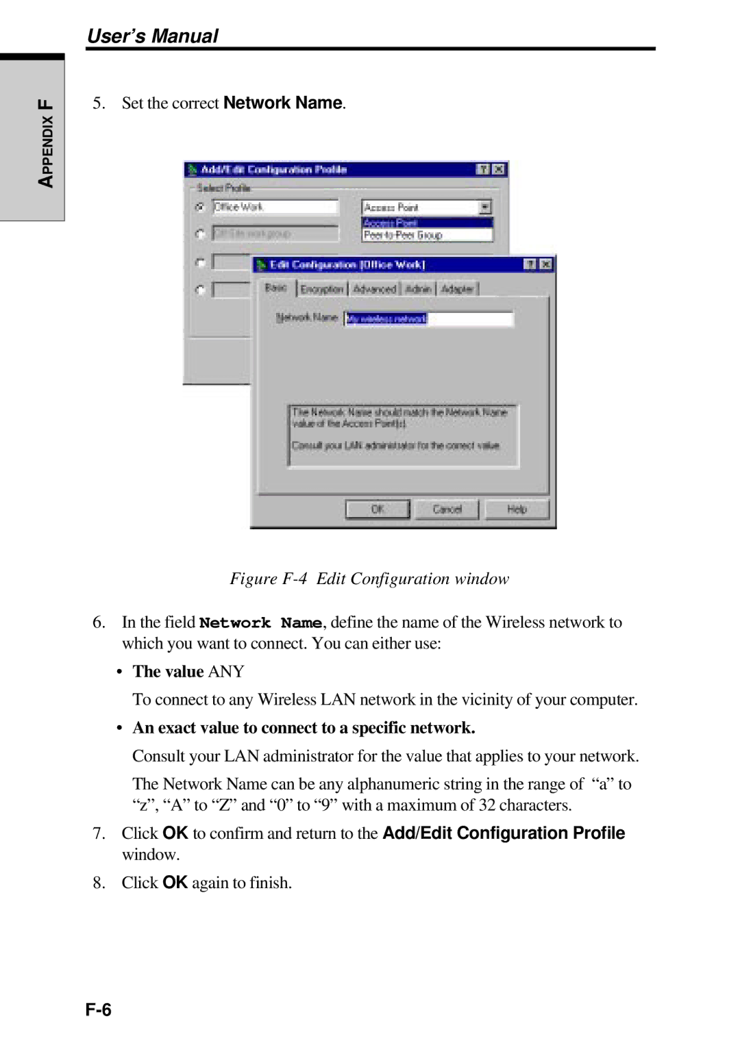 Toshiba TE2000 manual Value ANY 