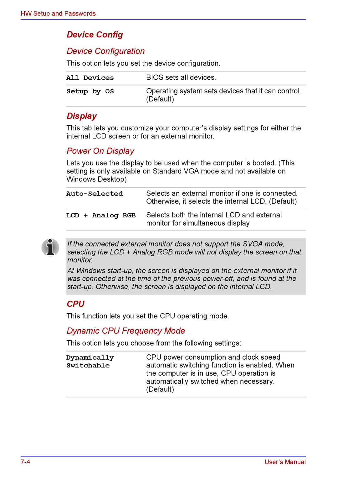 Toshiba TECRA A2 manual Device Configuration 