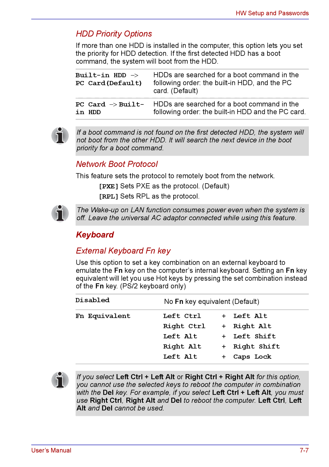 Toshiba TECRA A2 manual HDDs are searched for a boot command, Following order the built-in HDD, and the PC, Card. Default 