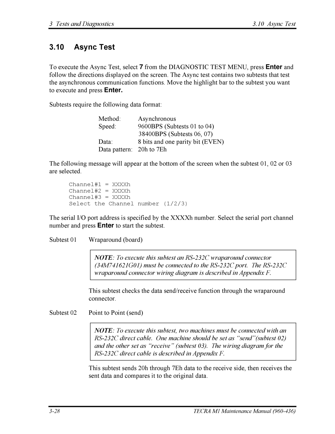 Toshiba tecra m1 manual Tests and Diagnostics Async Test 