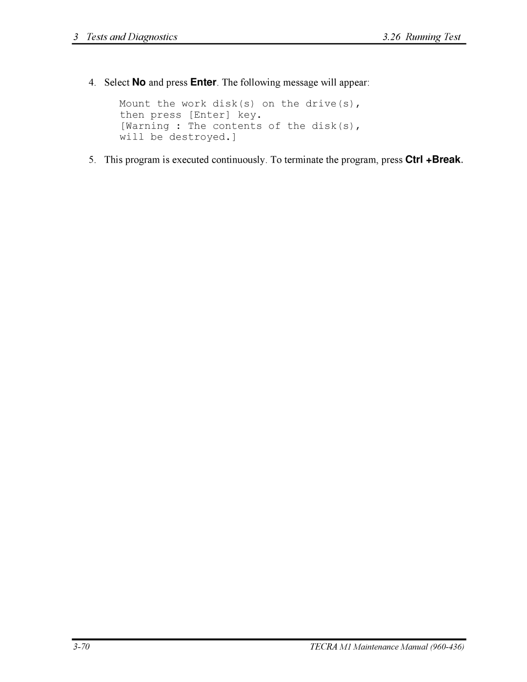 Toshiba tecra m1 manual Mount the work disks on the drives, then press Enter key 