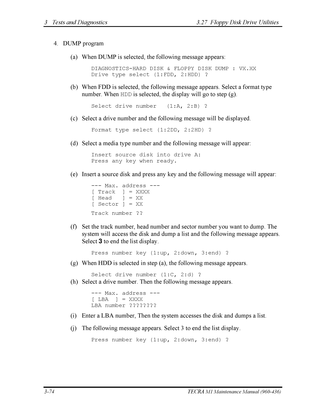 Toshiba tecra m1 manual Select a drive number. Then the following message appears 