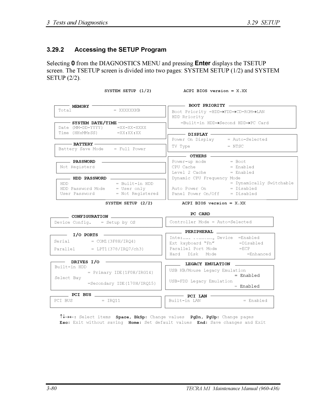 Toshiba tecra m1 manual Accessing the Setup Program, HDD Password 