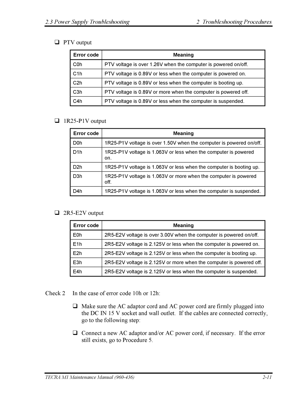 Toshiba tecra m1 manual PTV output 