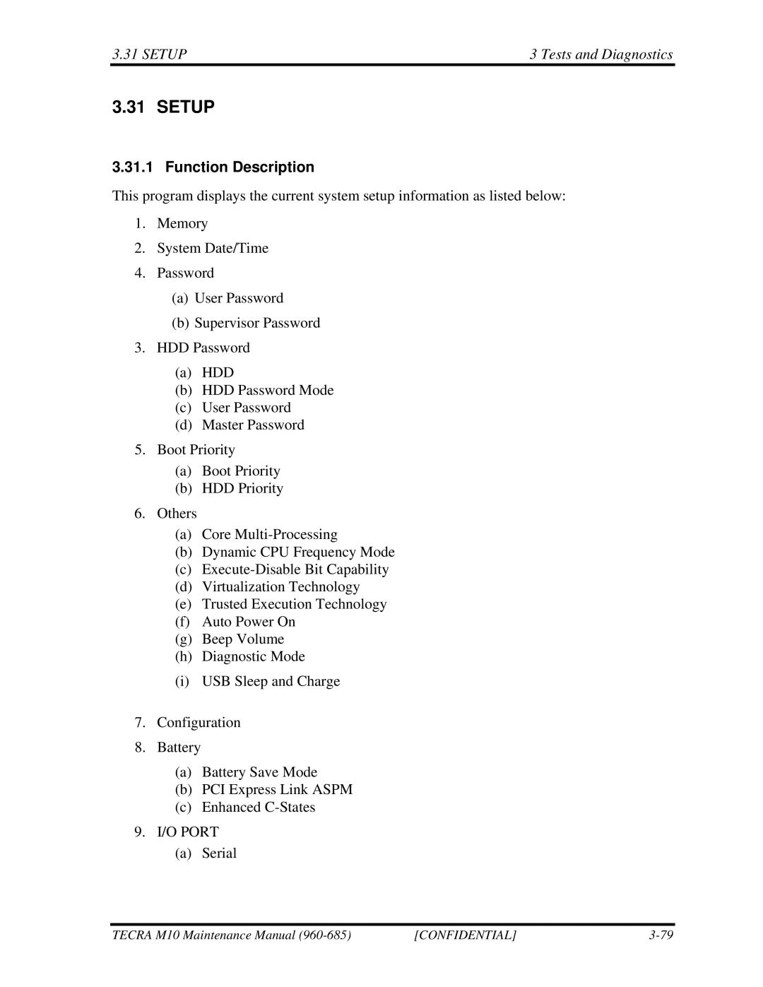 Toshiba M10, TECRA manual Setup Tests and Diagnostics 