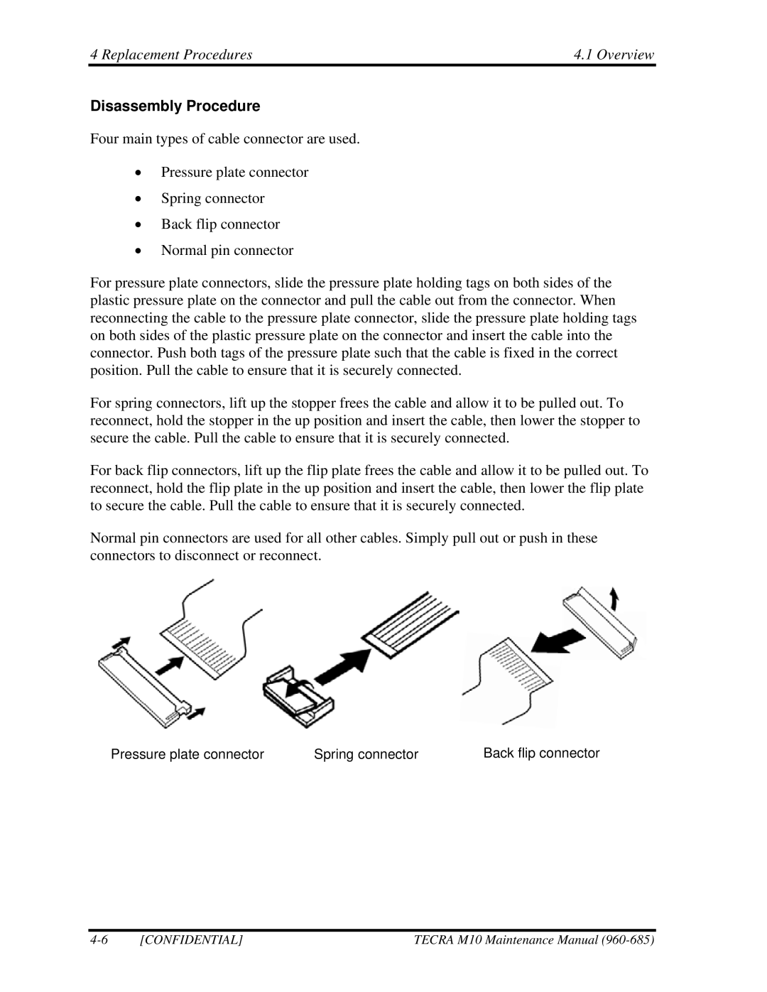 Toshiba TECRA, M10 manual Disassembly Procedure 