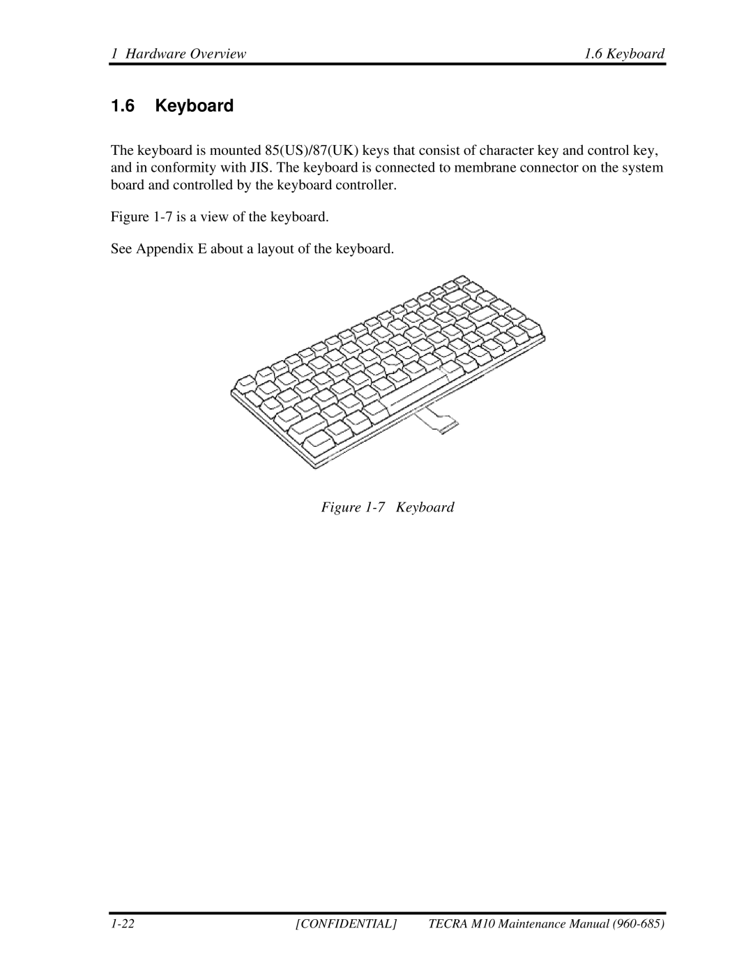 Toshiba TECRA, M10 manual Hardware Overview Keyboard 