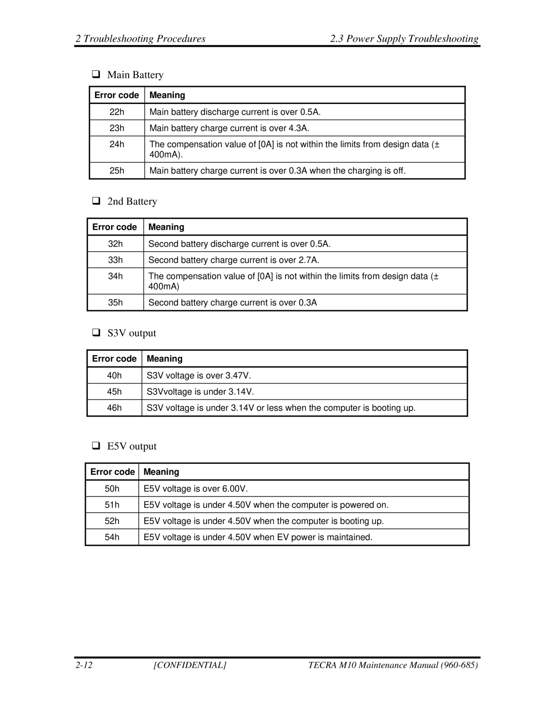 Toshiba TECRA, M10 manual ‰ Main Battery 