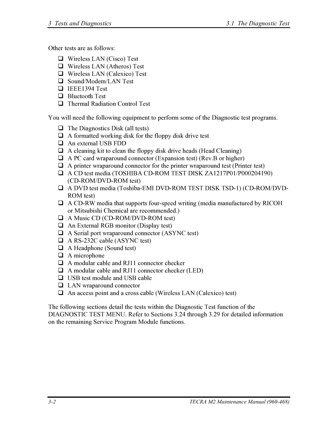 Toshiba tecra m2 manual Tests and Diagnostics Diagnostic Test 