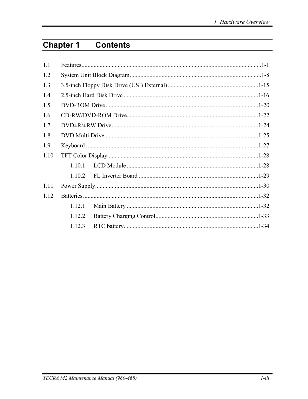 Toshiba tecra m2 manual Chapter Contents 