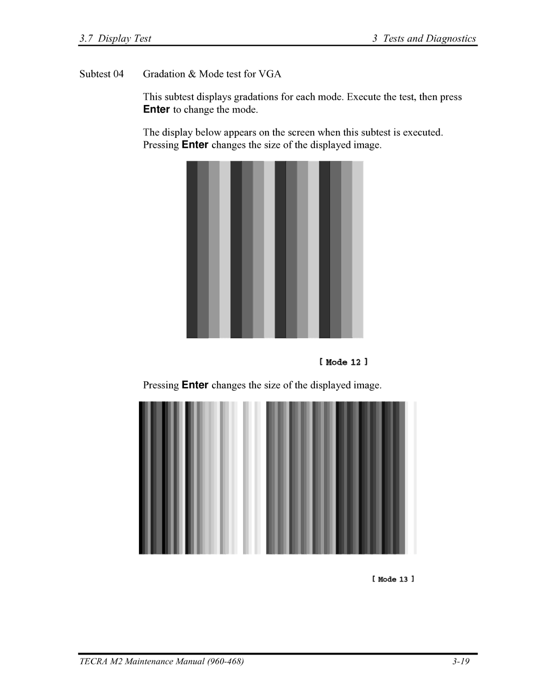 Toshiba tecra m2 manual Display Test Tests and Diagnostics 