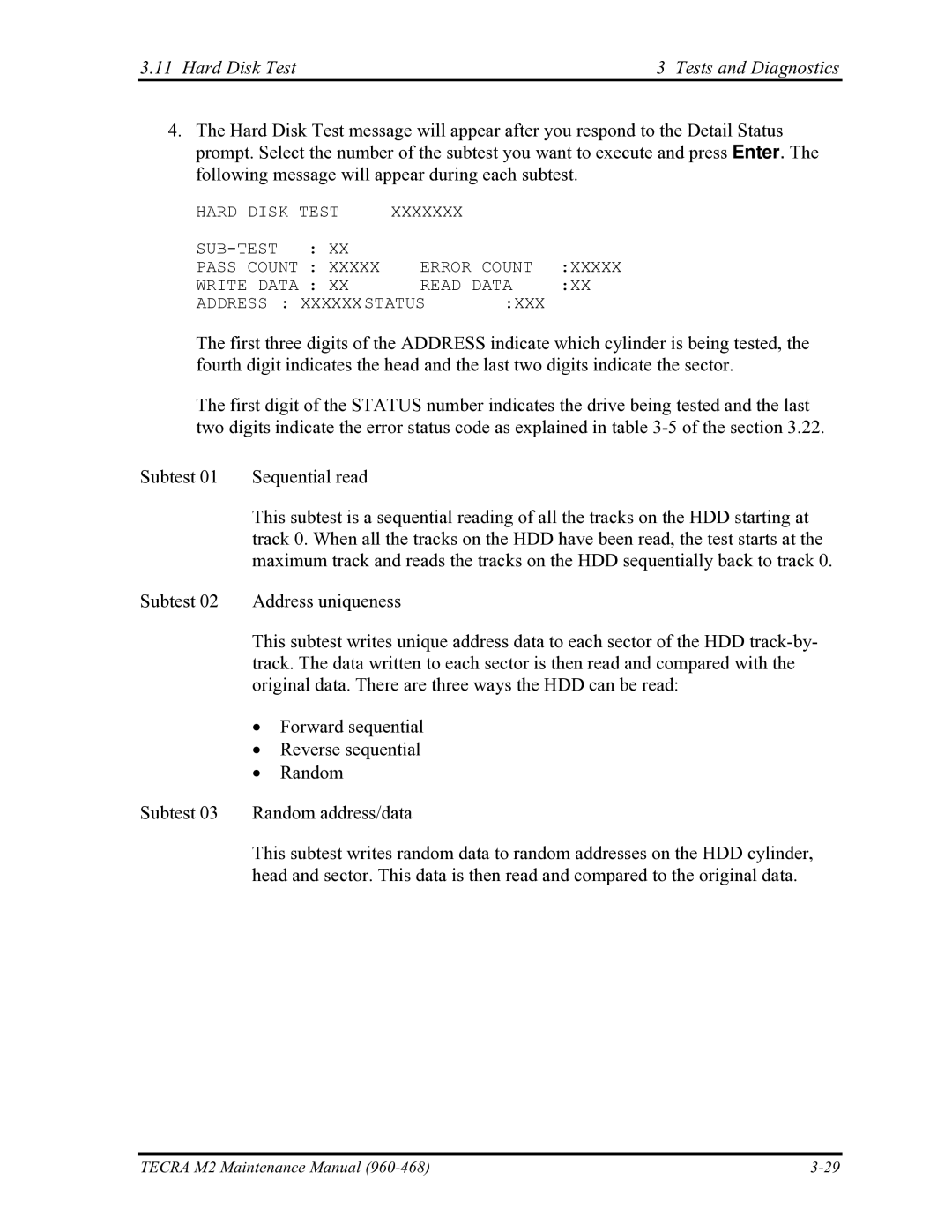 Toshiba tecra m2 manual Hard Disk Test Tests and Diagnostics 