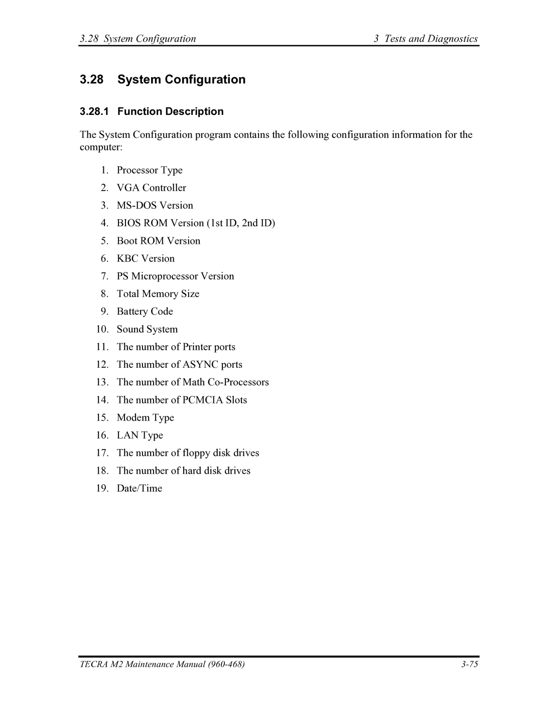 Toshiba tecra m2 manual System Configuration Tests and Diagnostics 