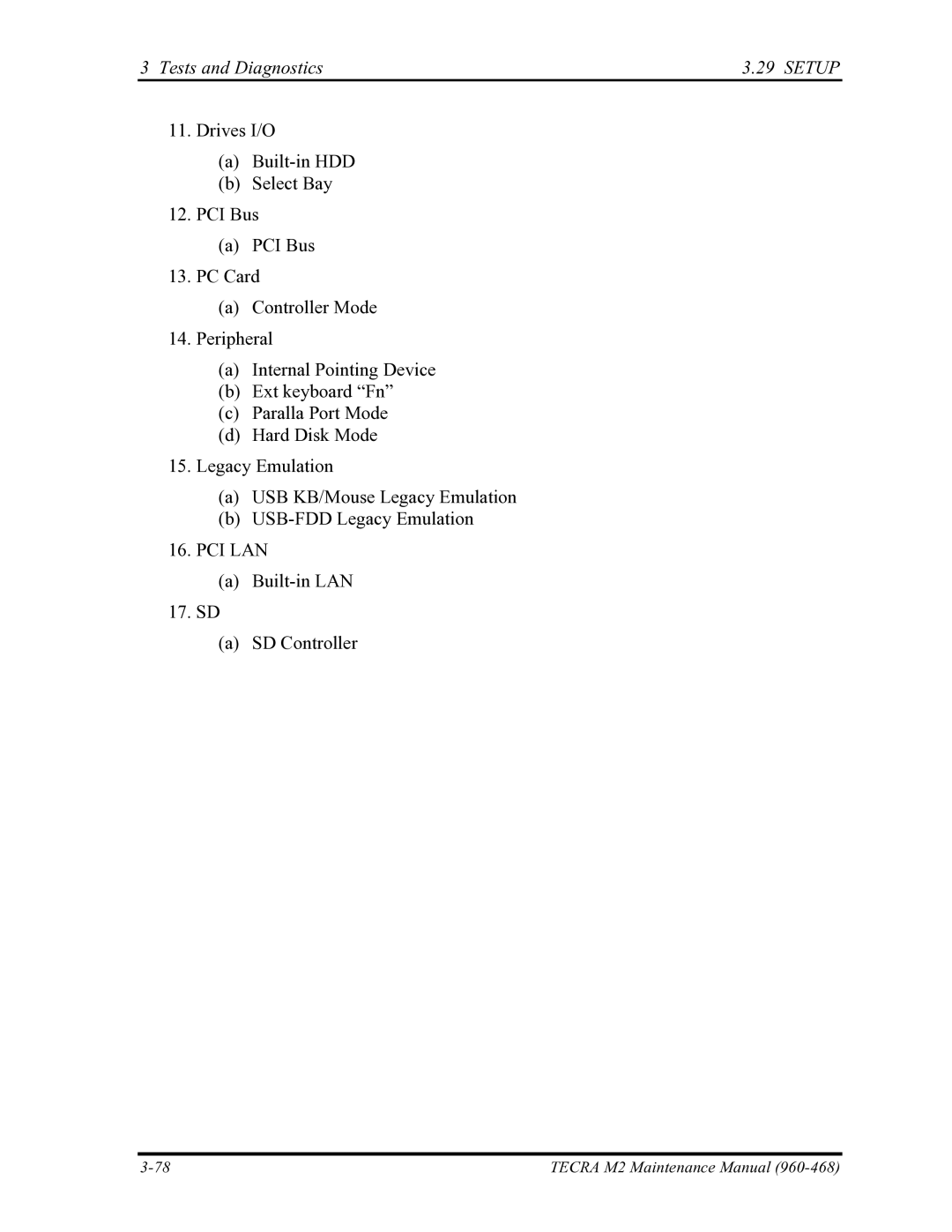 Toshiba tecra m2 manual Tests and Diagnostics Setup 