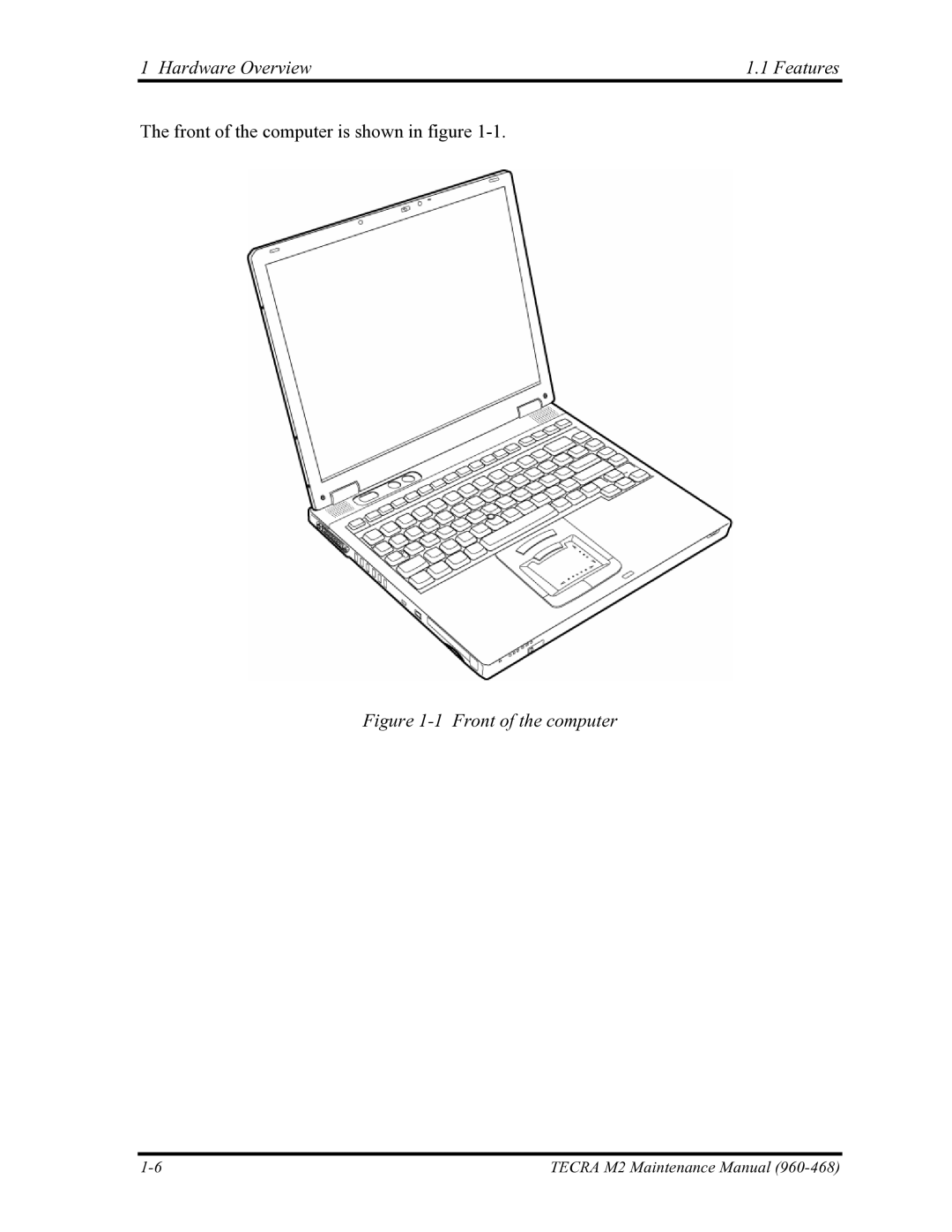 Toshiba tecra m2 manual Front of the computer 