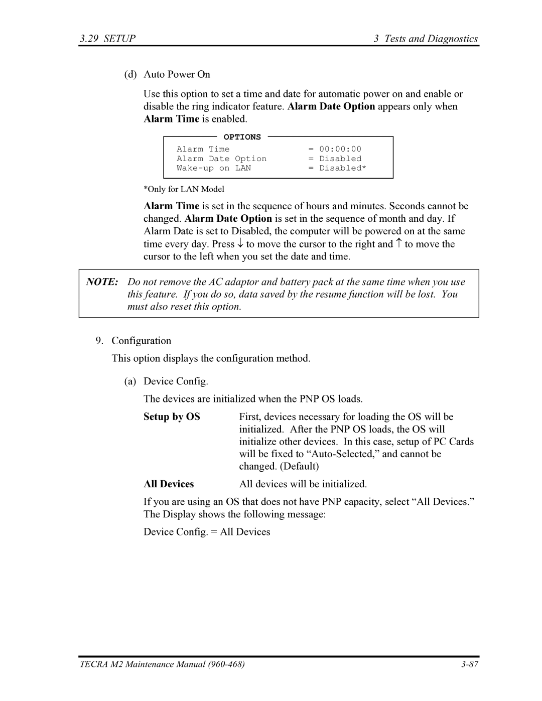 Toshiba tecra m2 manual Setup by OS 