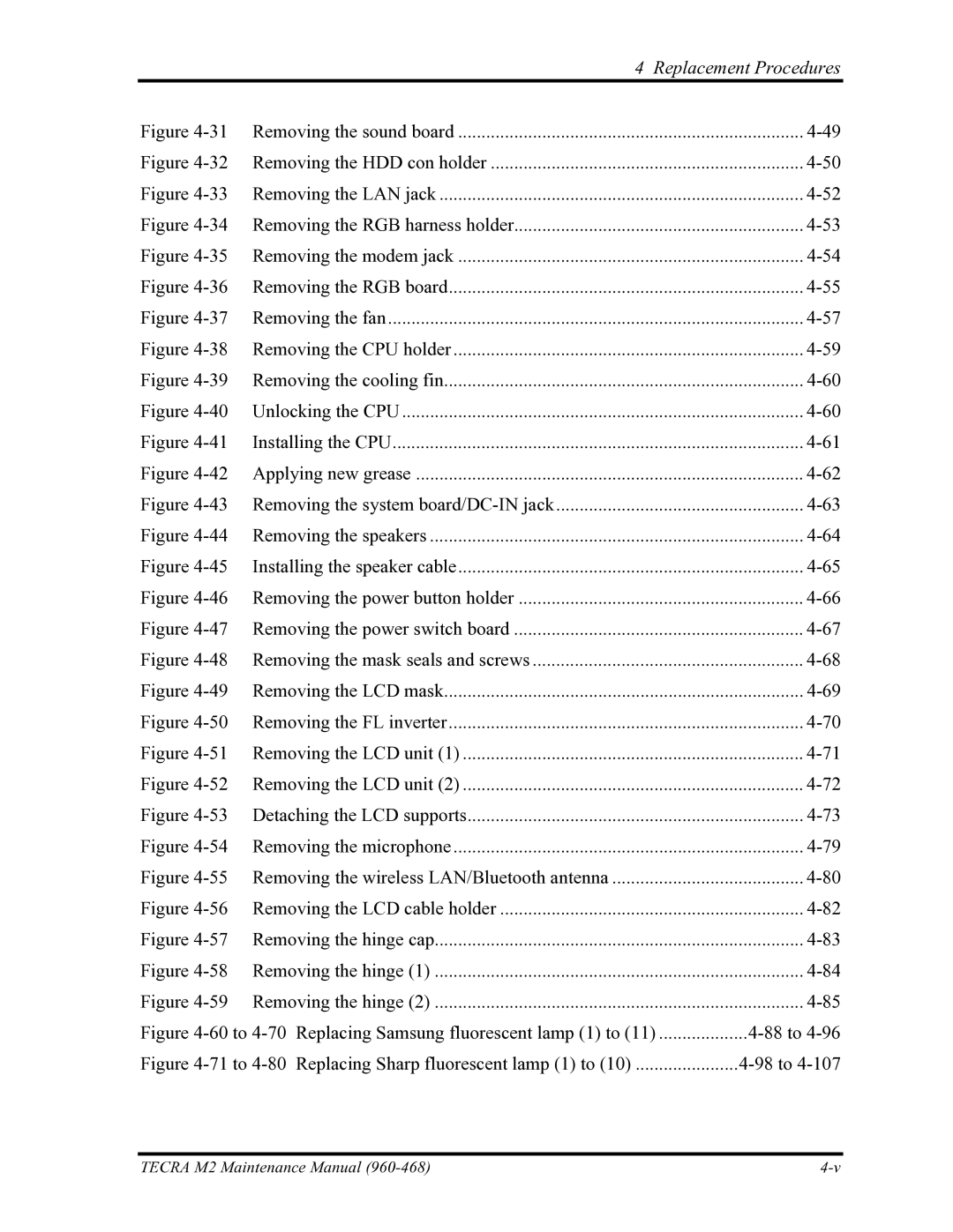 Toshiba tecra m2 manual to Replacing Samsung fluorescent lamp 1 to 88 to 