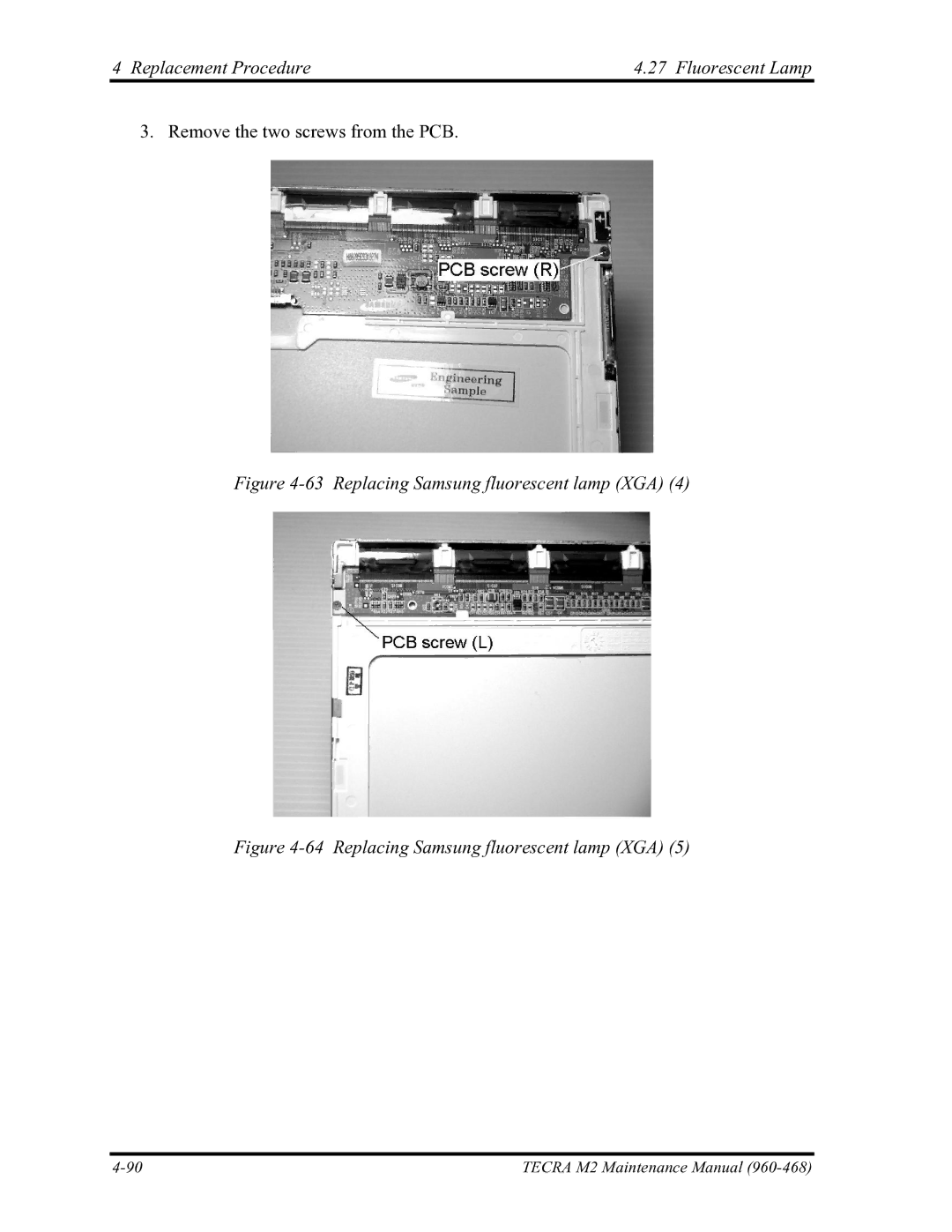 Toshiba tecra m2 manual Replacing Samsung fluorescent lamp XGA 