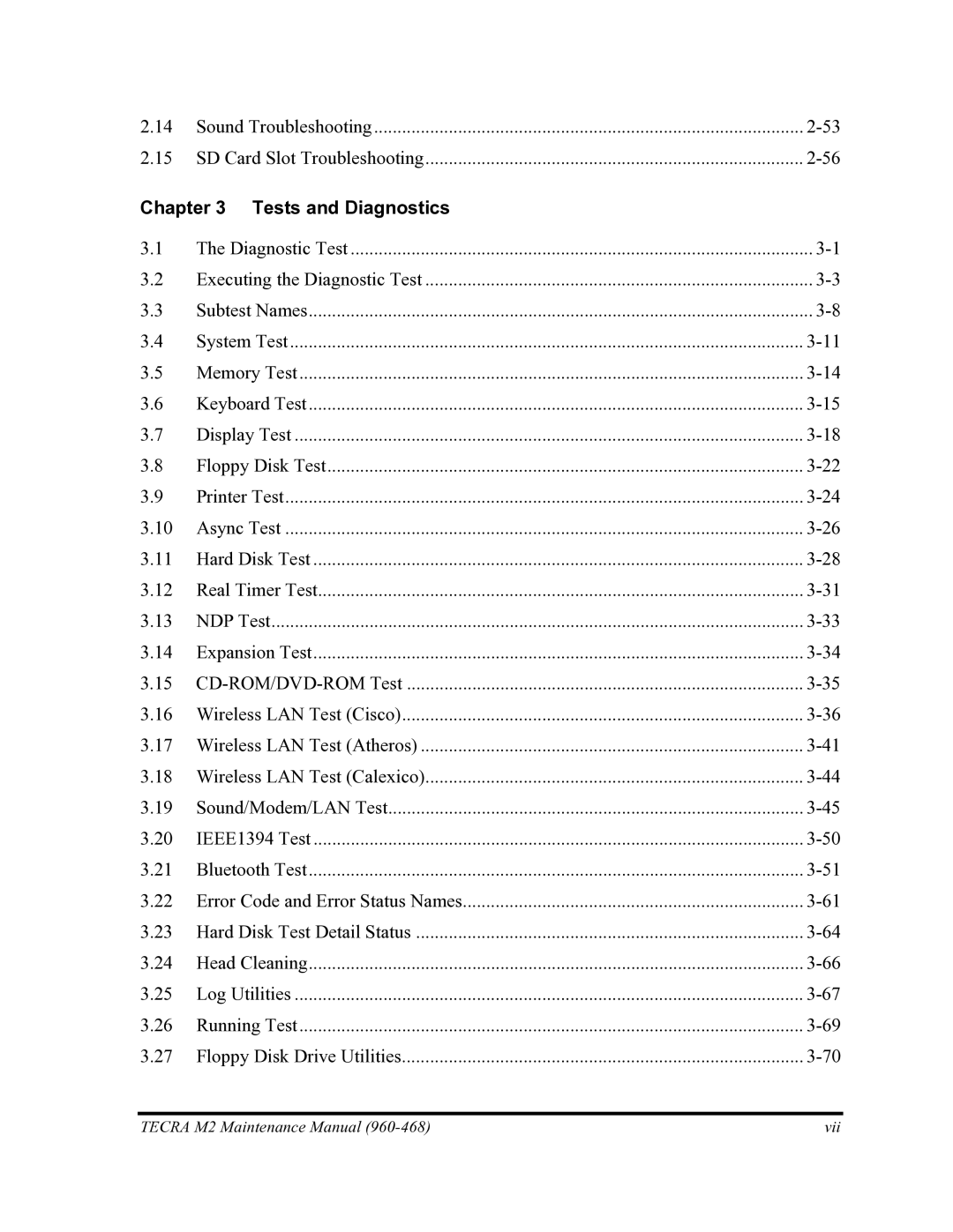 Toshiba tecra m2 manual Tests and Diagnostics 