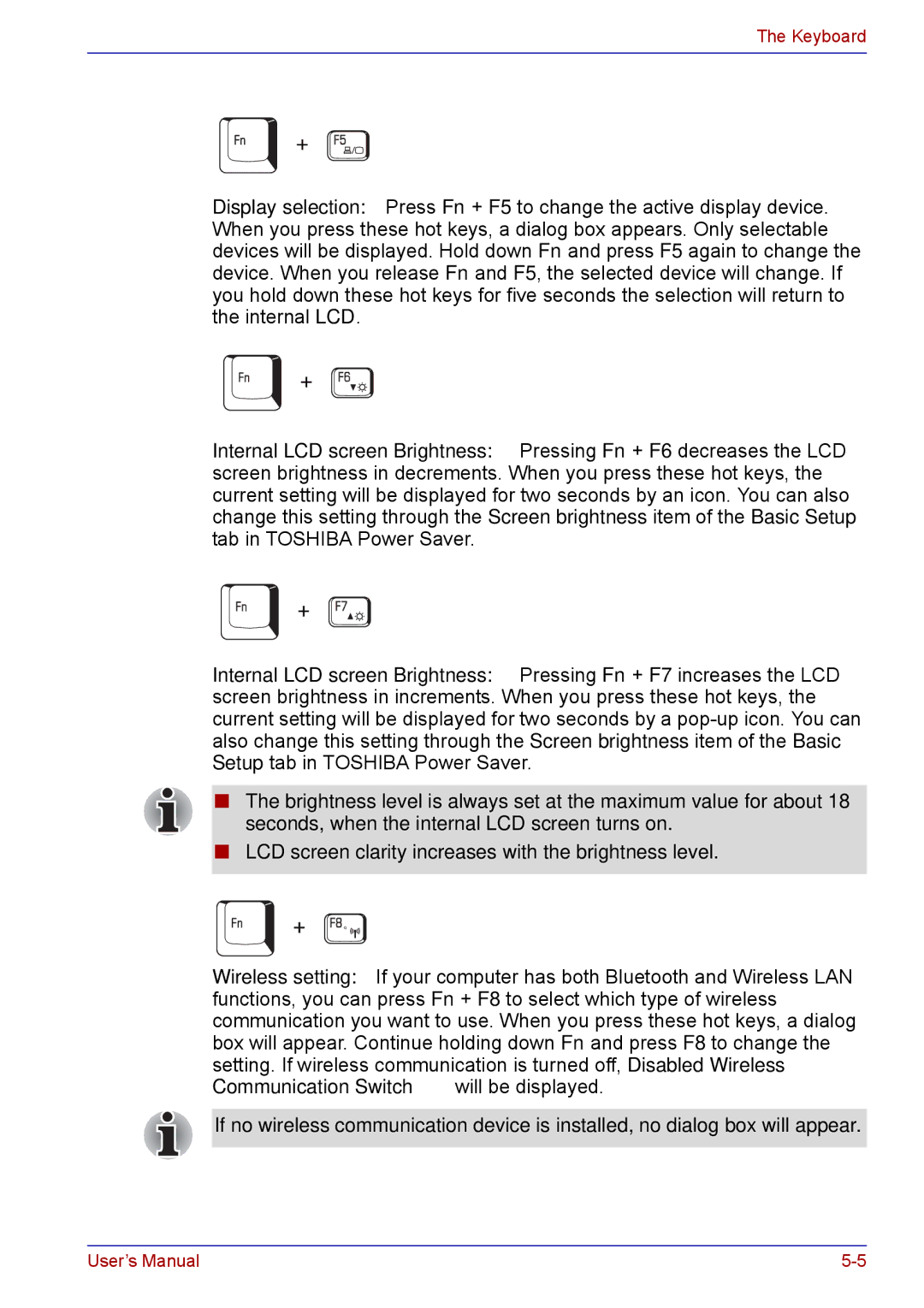 Toshiba TECRA M5 user manual Keyboard 