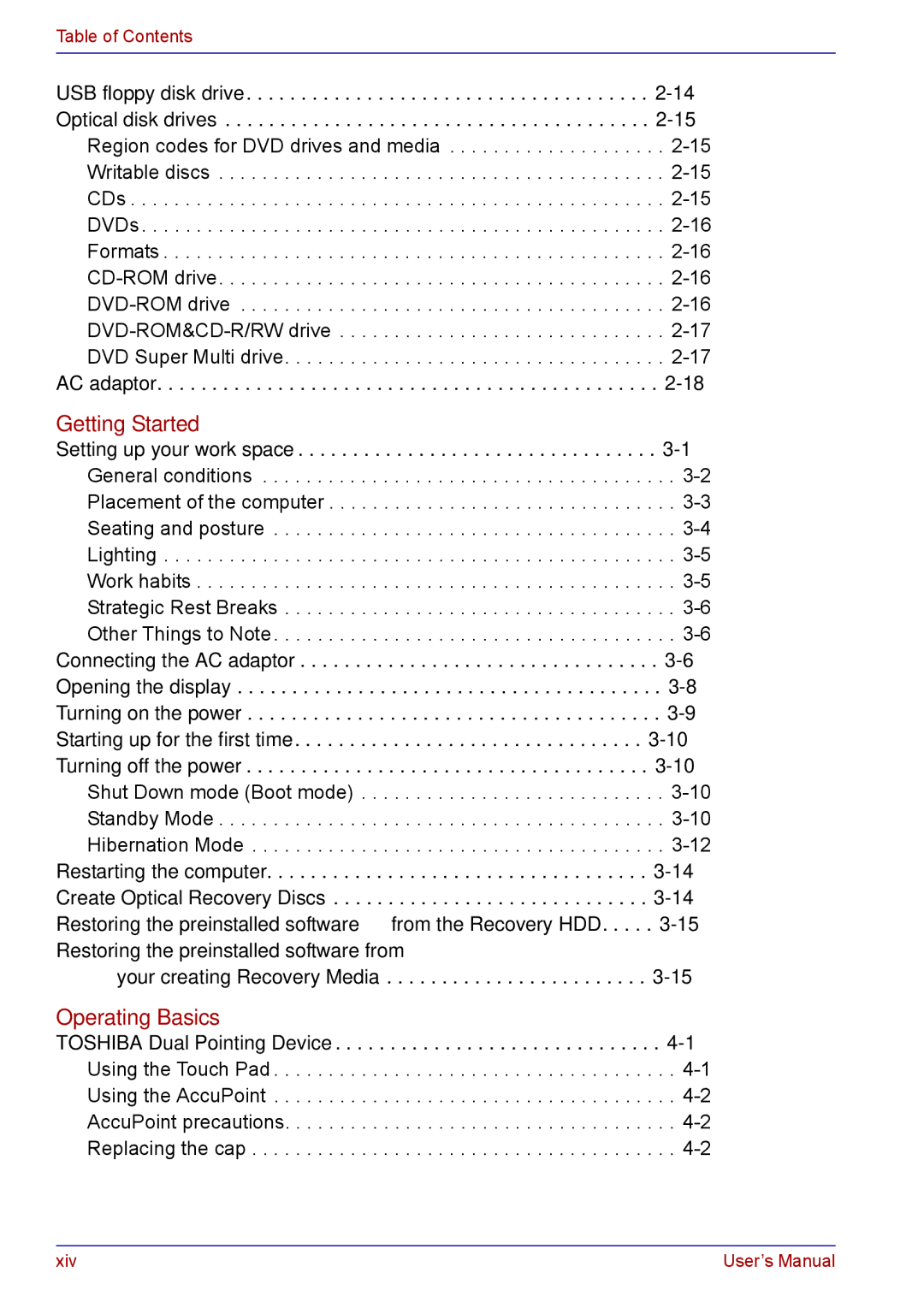 Toshiba TECRA M5 user manual Getting Started 