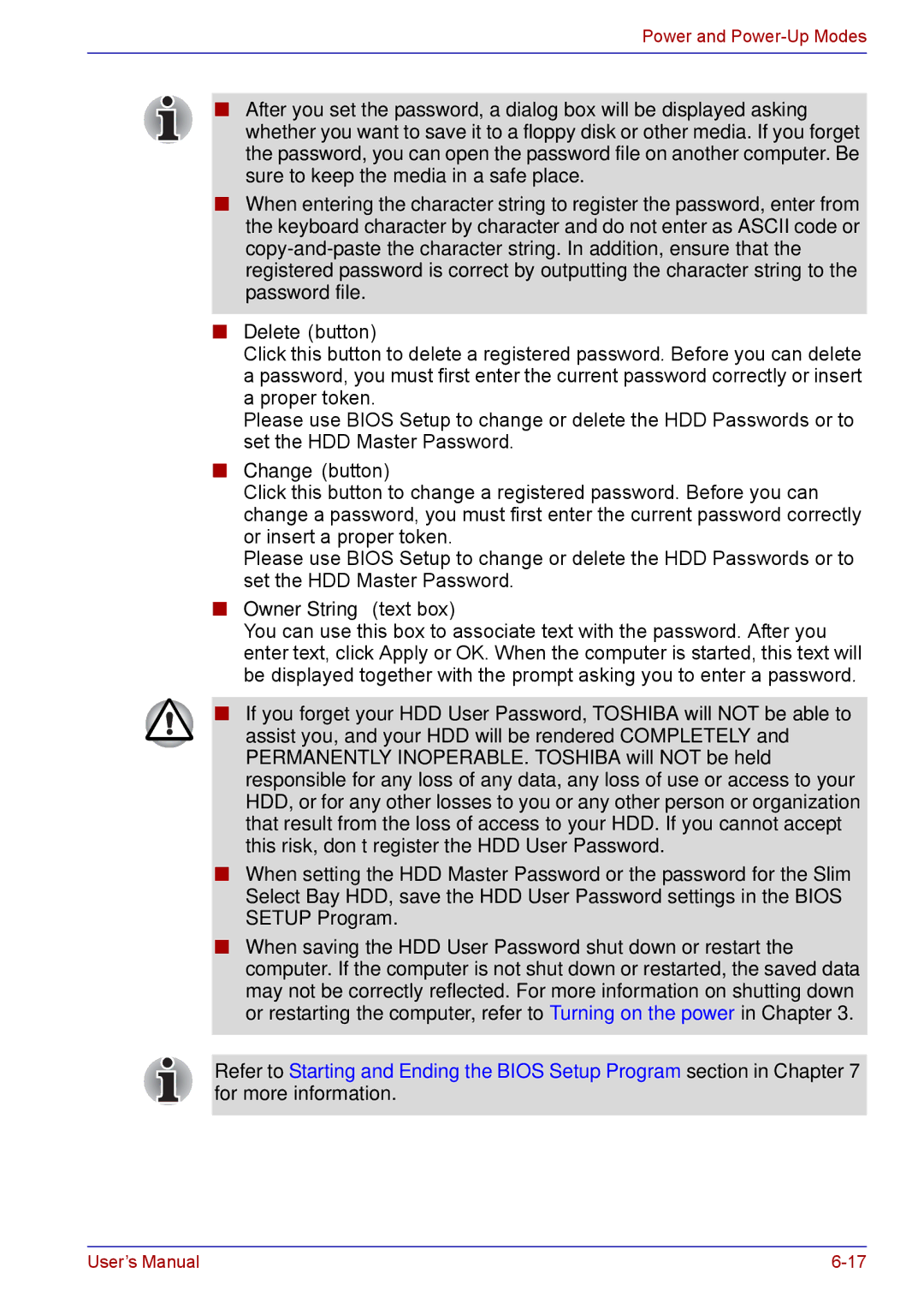 Toshiba TECRA M5 user manual Owner String text box 