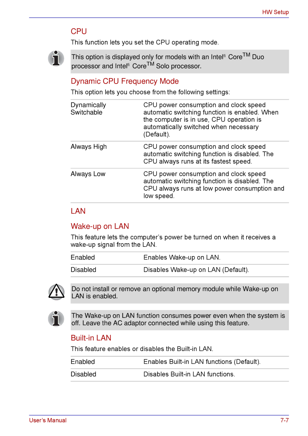 Toshiba TECRA M5 user manual Cpu 