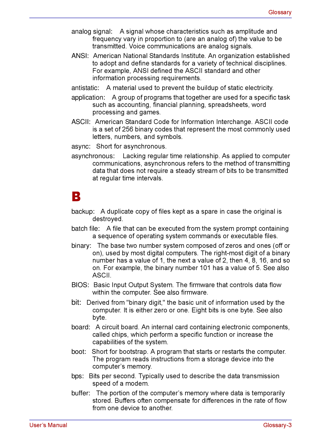 Toshiba TECRA M5 user manual Ascii 