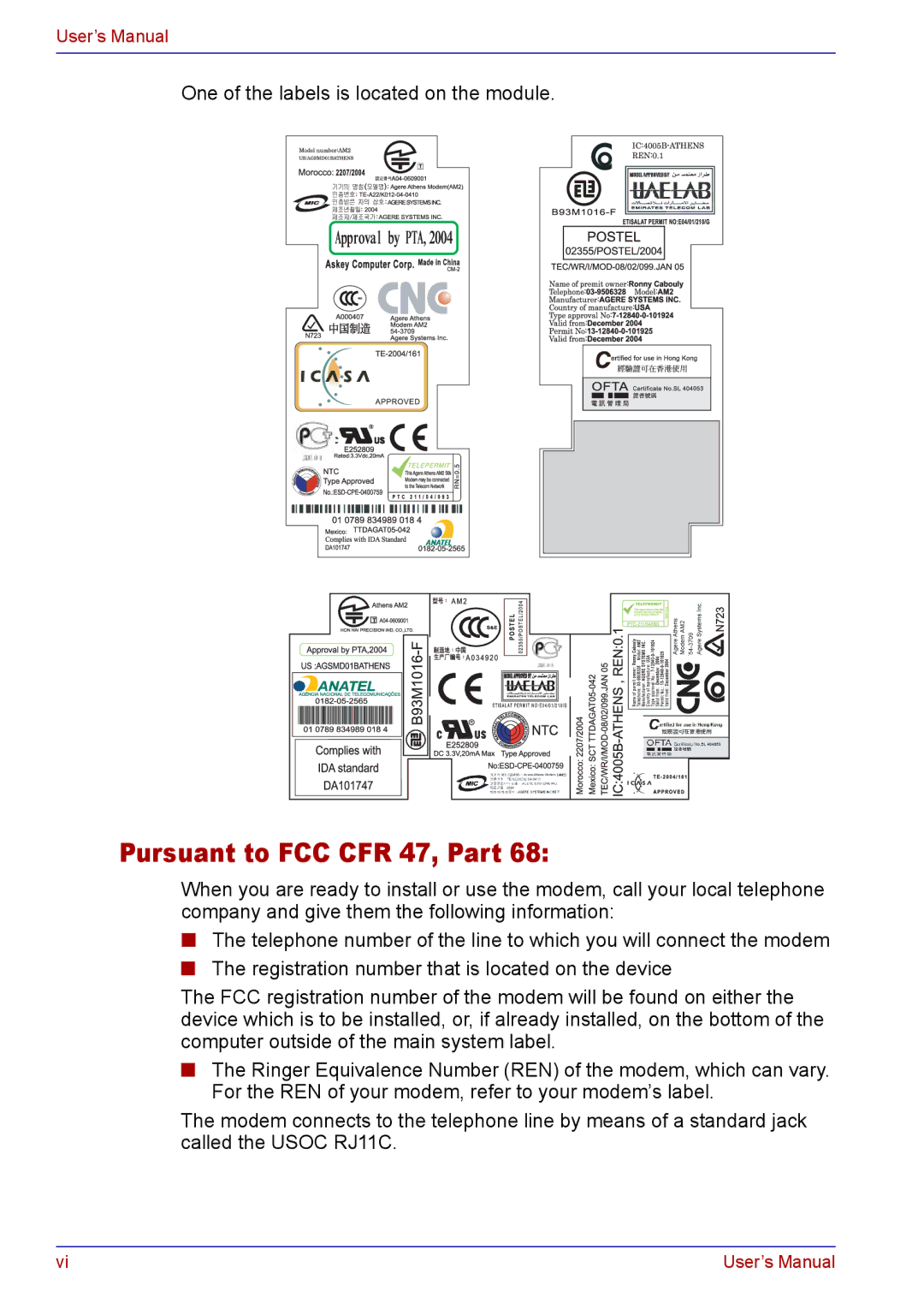 Toshiba TECRA M5 user manual Pursuant to FCC CFR 47, Part 