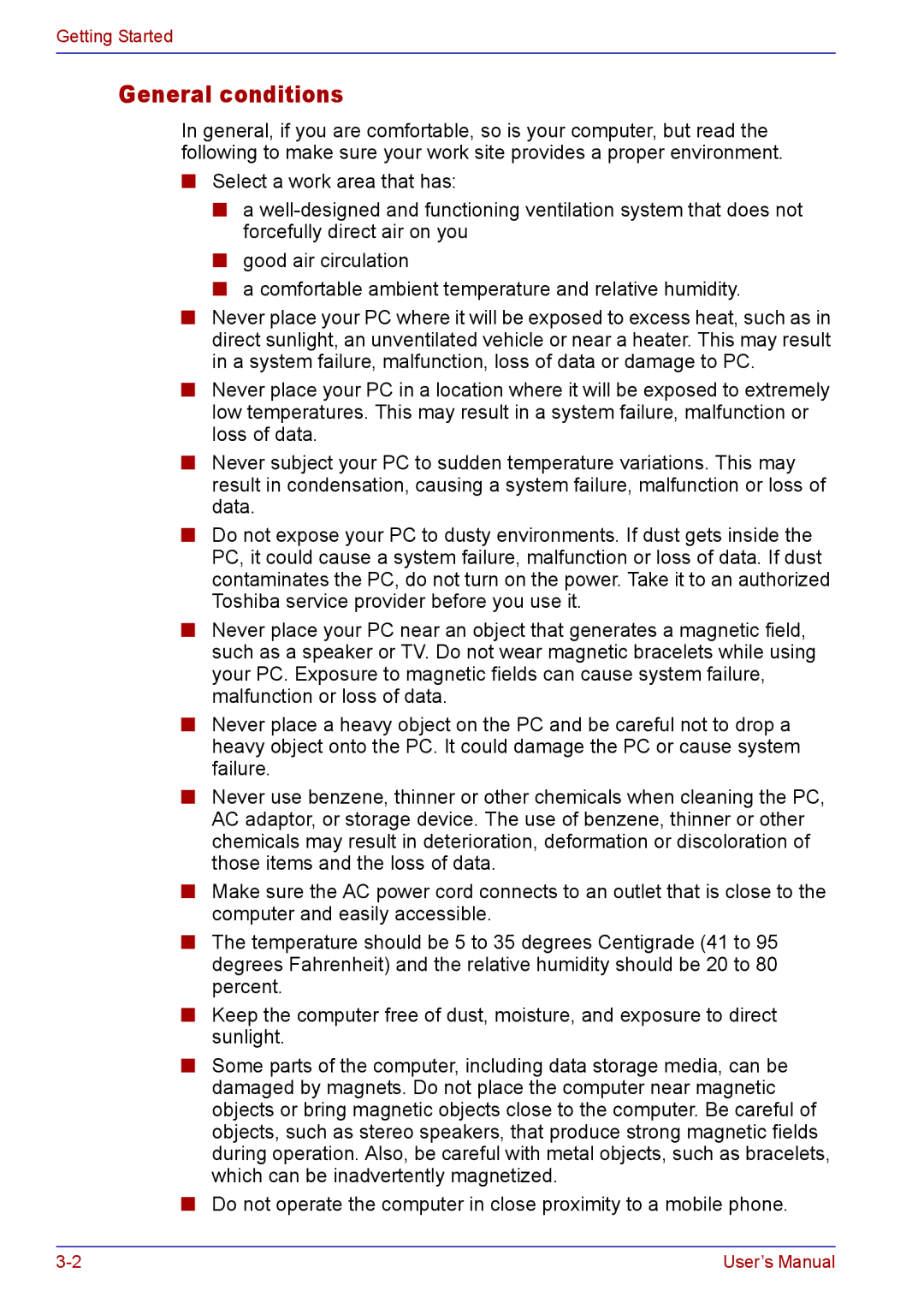 Toshiba TECRA M5 user manual Getting Started 