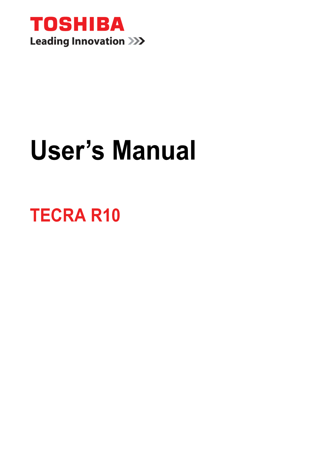 Toshiba TECRA R10 user manual User’s Manual 