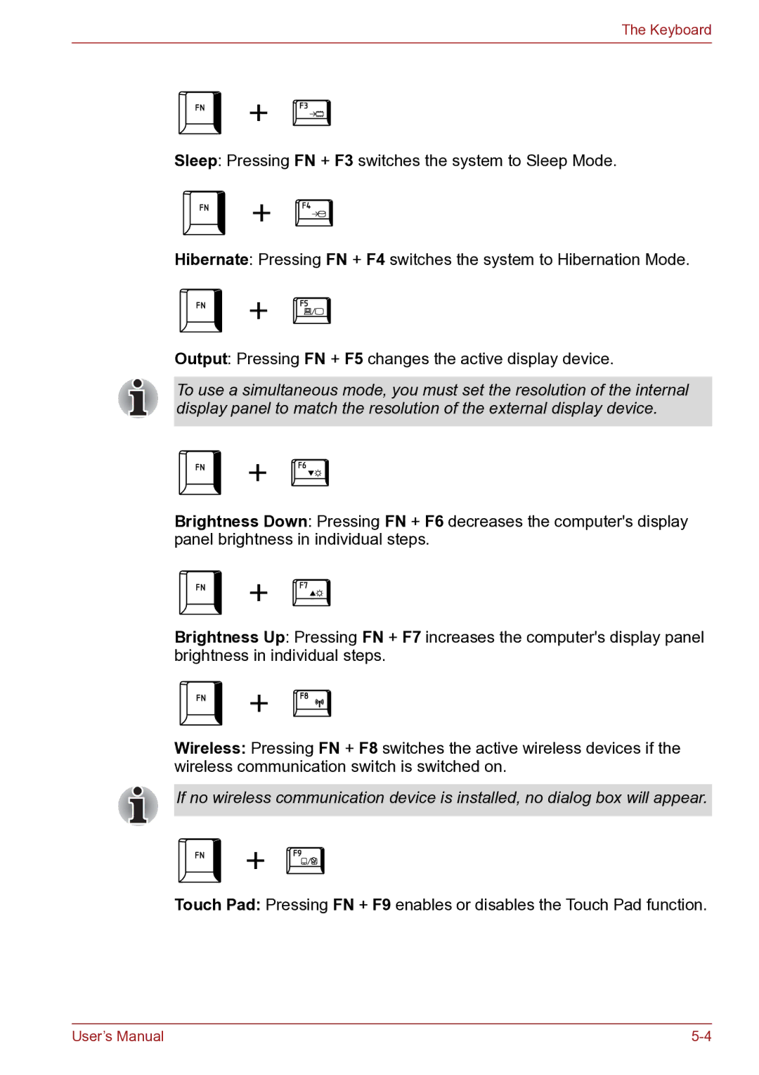 Toshiba TECRA R10 user manual Keyboard 