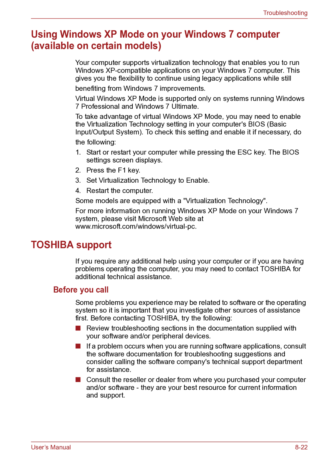 Toshiba TECRA R10 user manual Toshiba support, Before you call 