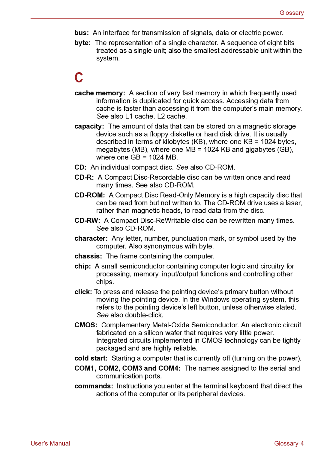 Toshiba TECRA R10 user manual Glossary-4 