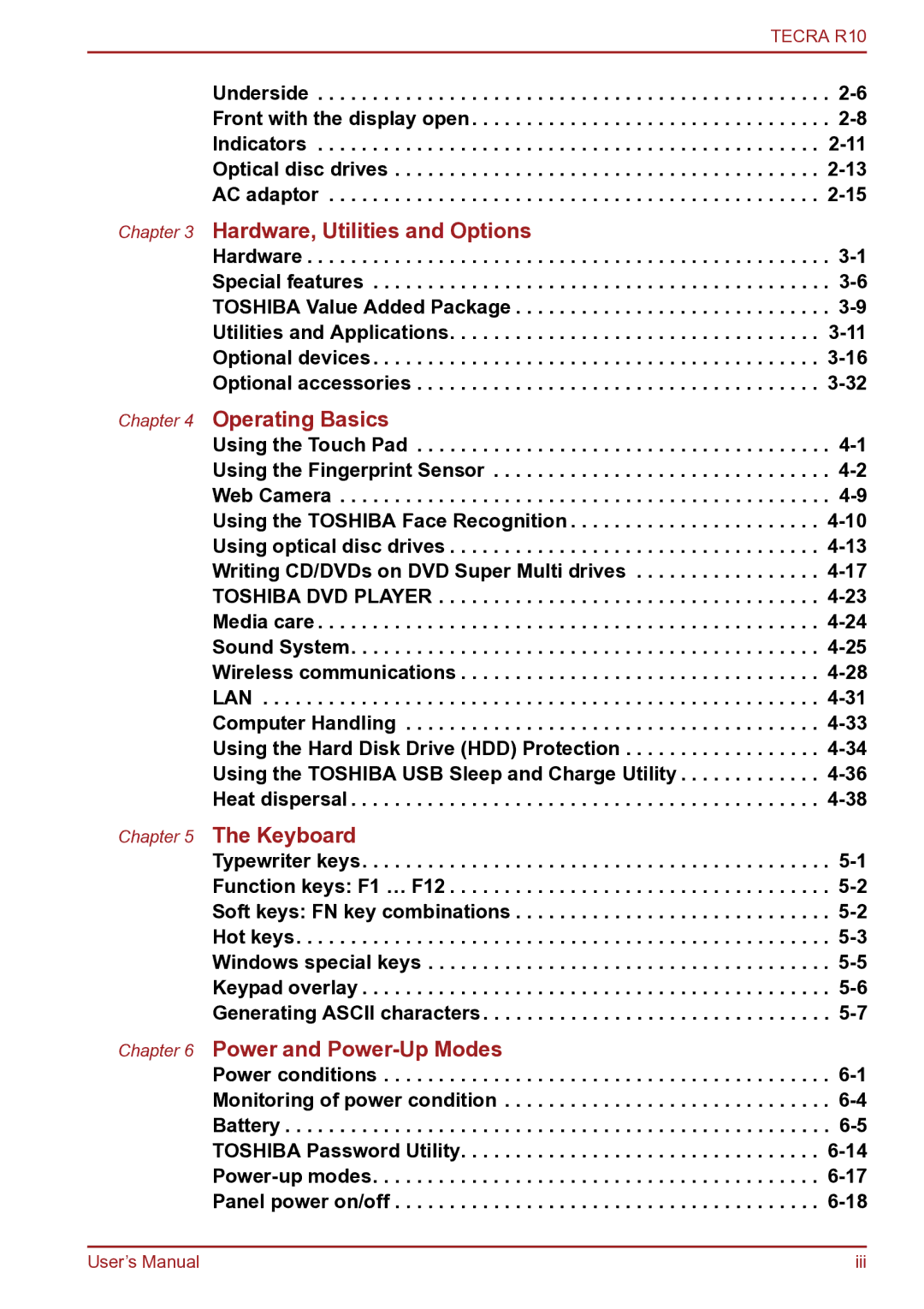 Toshiba TECRA R10 user manual Hardware, Utilities and Options 