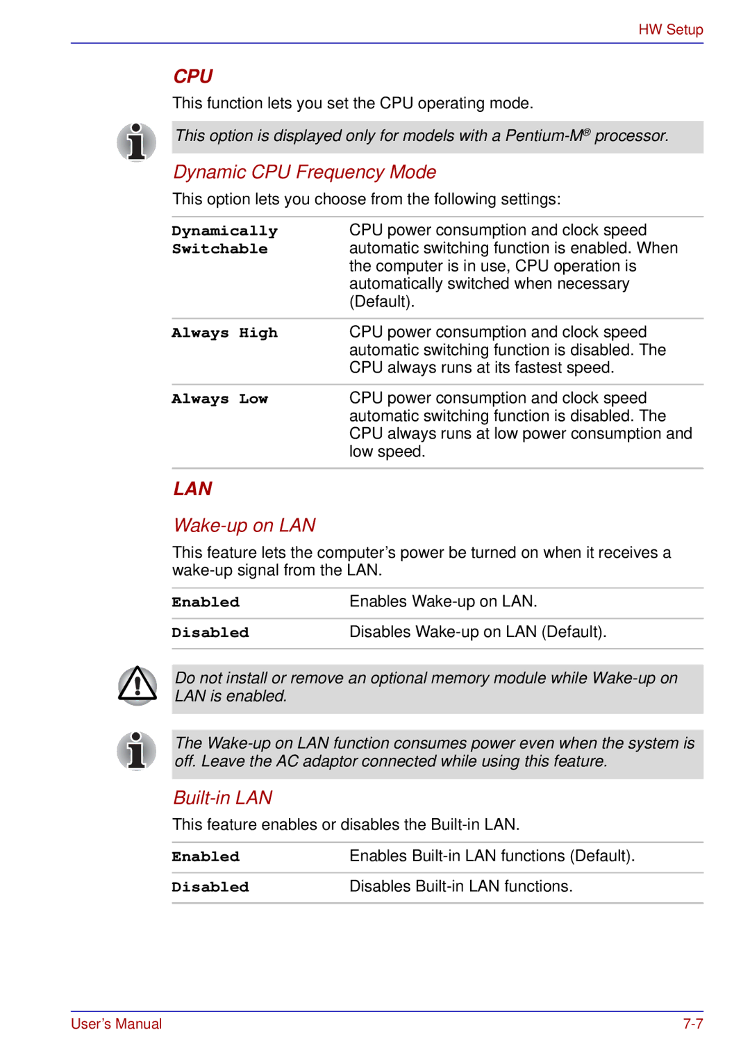 Toshiba tecra s3 manual Cpu 