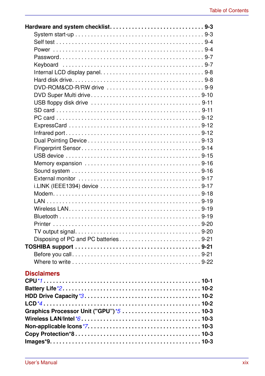 Toshiba tecra s3 manual Disclaimers 